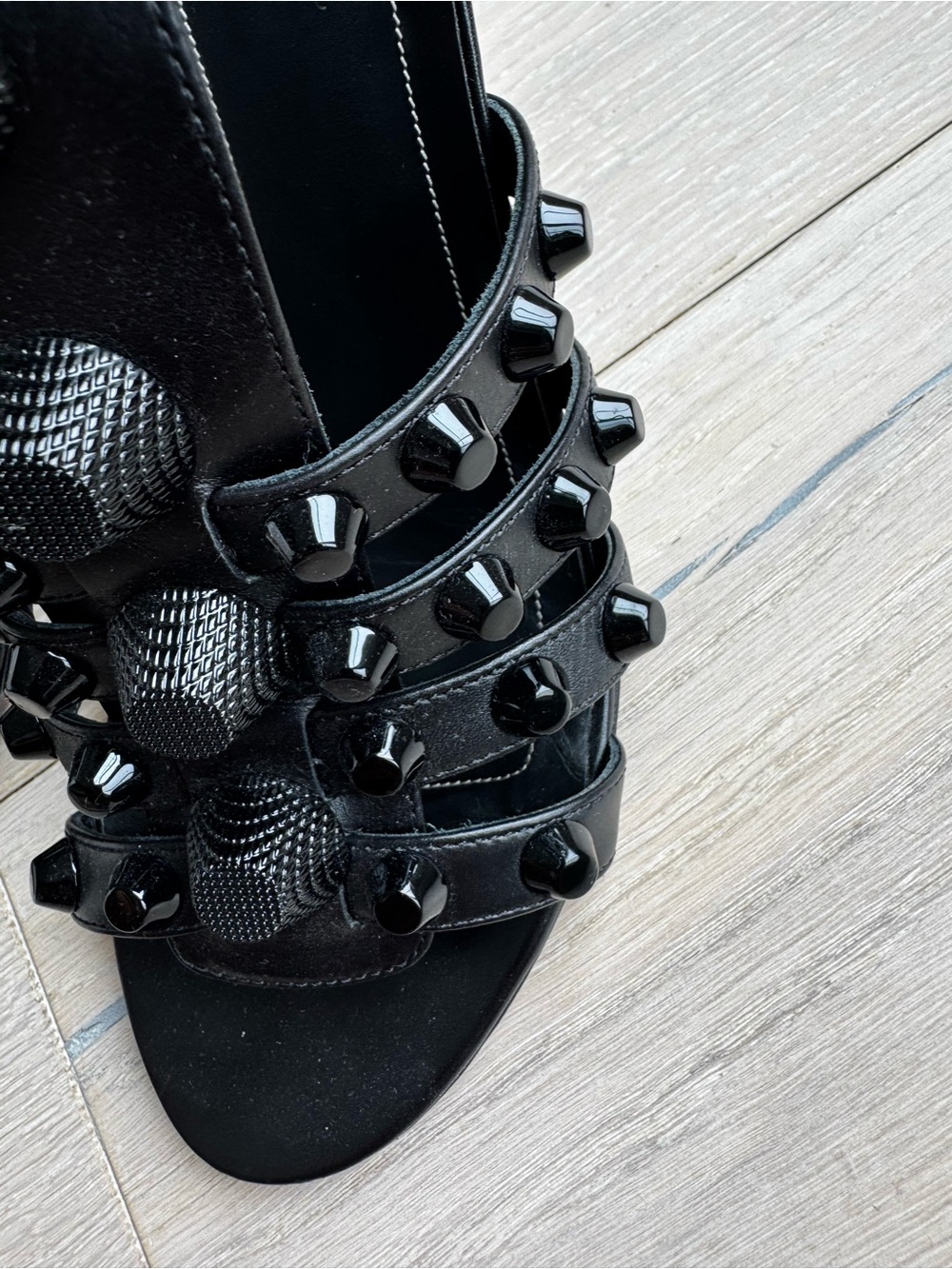 Balenciaga Black Studded Multi-Strap Heels - Picture 4 of 8
